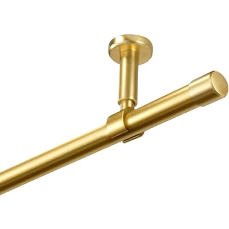 iso-design Gardinenstange Set zur Montage an der Decke mit 20 mm Durchmesser 1-läufig, Ø 20 mm, 1-läufig, Deckenmontage, geschraubt, Aluminium, Variabler Deckenabstand – Bild 2