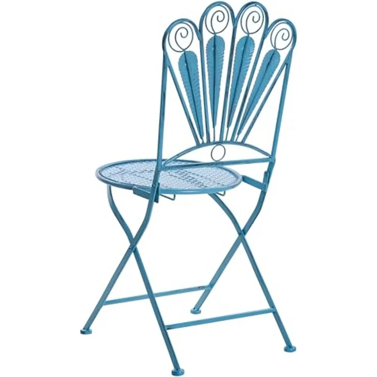 Gartenstuhl 2er Set PAVIA klappbar Metall Blau – Bild 6