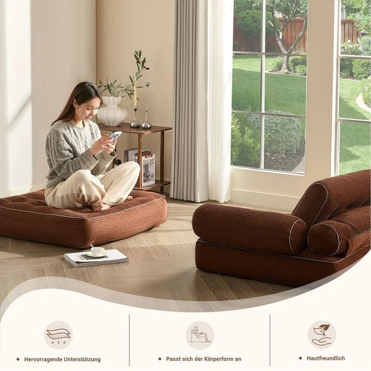LITBIRD Schlafsofa faltbar, 4-in-1 Multifunktionssofa, Sitzsack-Sofa, Relaxsessel, 1 Teile, Spielsofa & Gästebett für kleine Räume – Bild 4