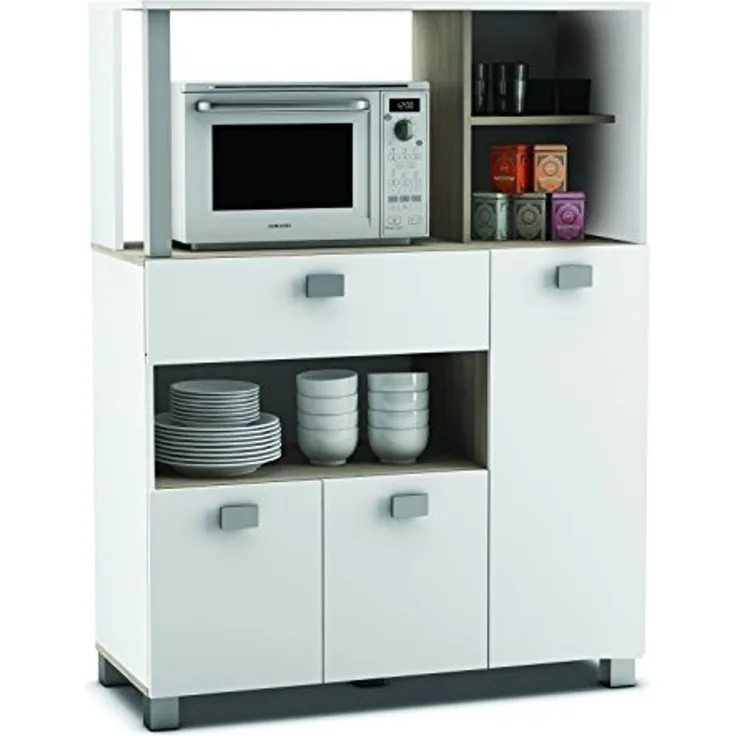 habeig Küchenbuffet Küchenschrank 146 weiß Küchenregal Küchenmöbel Buffetschrank Küche
