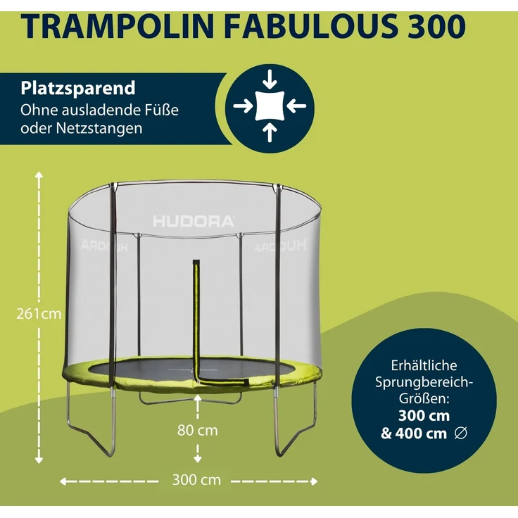 HUDORA 'Fabulous' Trampolin 300 mit Sicherheitsnetz, Ø 300 cm – Bild 12
