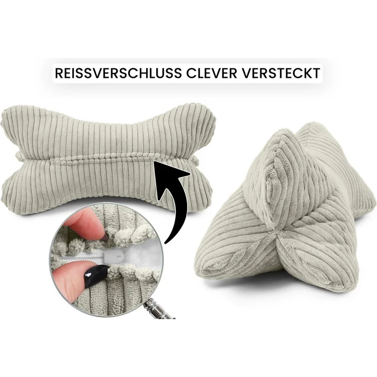 Amilian Nackenkissen - Leseknochen ca. 44x22 cm - Knochenkissen - Lesenknochenkissen, waschbar, Buch- und Tabletstütze - Lesekissen zum Relaxen, Knochenkissen zum Lesen - Knochenform Kissen - Nackenkissen – Bild 3