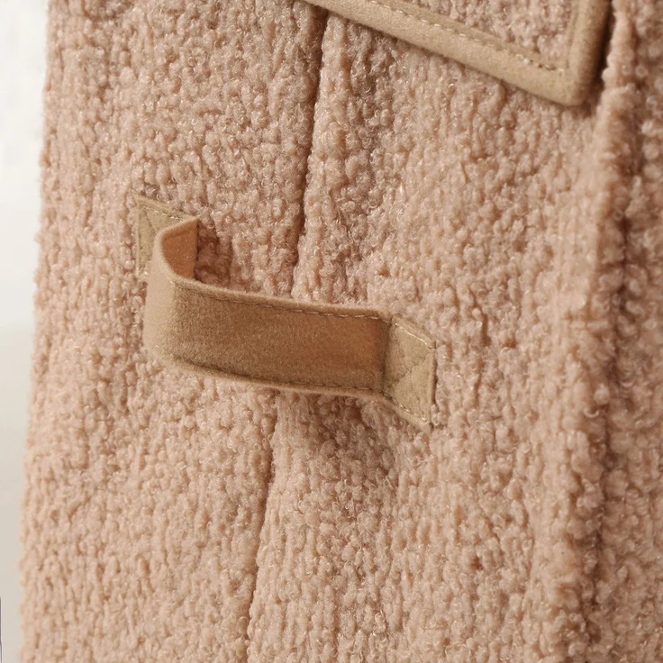 Calicosy Hohe Aufbewahrungsbox mit Deckel aus Bouclé-Stoff in Beige - H30 cm - Beige – Bild 7