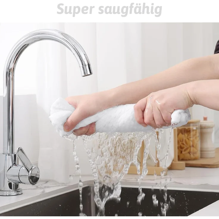 Microfasertücher 4er-Set Saugfähige Fusselfrei Küchentücher 40x70cm – Bild 8