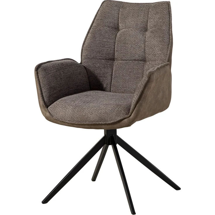 Drehstuhl 61x61x89 braun / graubraun HENRI #102 – Bild 1