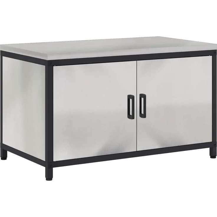 vidaXL Küchenaufbewahrung mit Regal Silber 60 x 50 x 92 cm Stahl 875000 – Bild 2