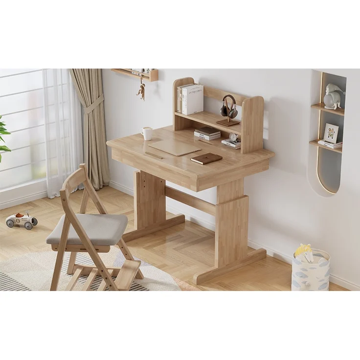 ZUBALIYA klappbare Tischplatte / Kindertisch, mit sicherheitszertifiziert und buchstütze, fürs Kinderzimmer, Massivholz, Samt, Natur – Bild 19