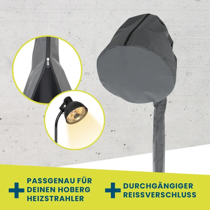 Hoberg Wetterschutzhaube für Heizstrahler 42 x 42 x 275 cm grau mit Logo – Bild 2