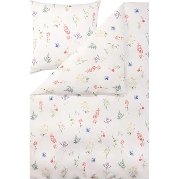 Estella Interlock Jersey Bettwäsche Verna 6302-985 Blumenwiese 135x200 – Bild 2