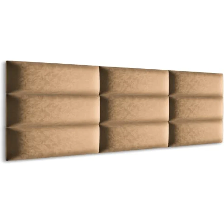 Muralo Samt Wandkissen Stoff Polsterpaneel Schlafzimmer Wohnzimmer Bett Wandpolster Bettkopfteil Lendekissen Modern Luxus Gepolstert Polster Paneel (Beige, 60x15 cm) – Bild 4
