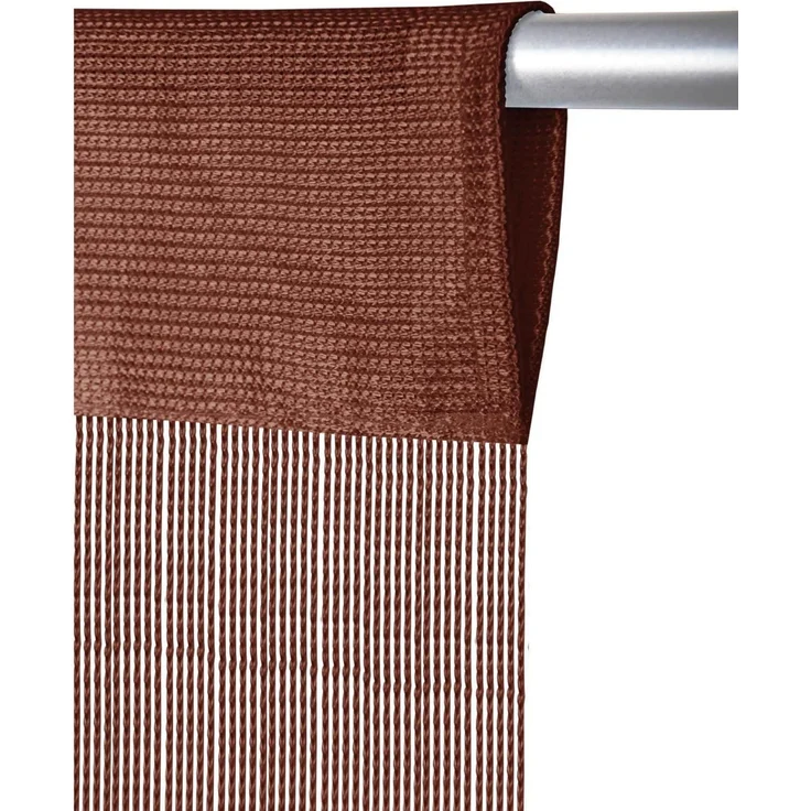 Fadenvorhang mit Stangendurchzug, individuell kürzbare Gardine, moderner und eleganter Dekorationsartikel in vielen Farben und Ausführungen Grau 300x250 cm 2er-Pack – Bild 2