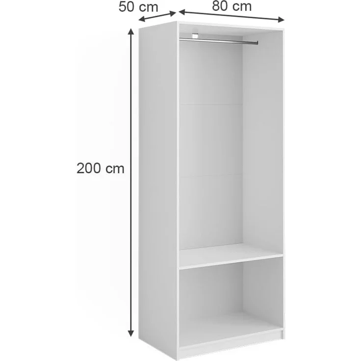 Kleiderschrank Elmo Weiß 80 x 200 cm Vicco – Bild 3
