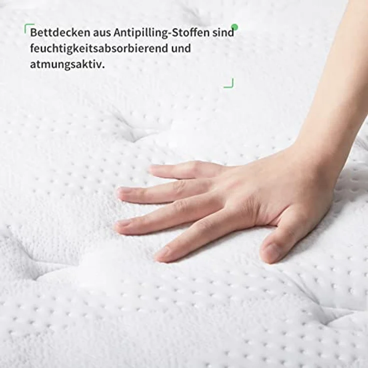 Novilla Matratze 135x190 Tonnentaschenfederkernmatratze Höhe 20cm Härtegrad H2 H3 Öko Tex Zertifiziert Rollmatratze mit Gel Memory Schaum Mittelfest Punktelastizität – Bild 4