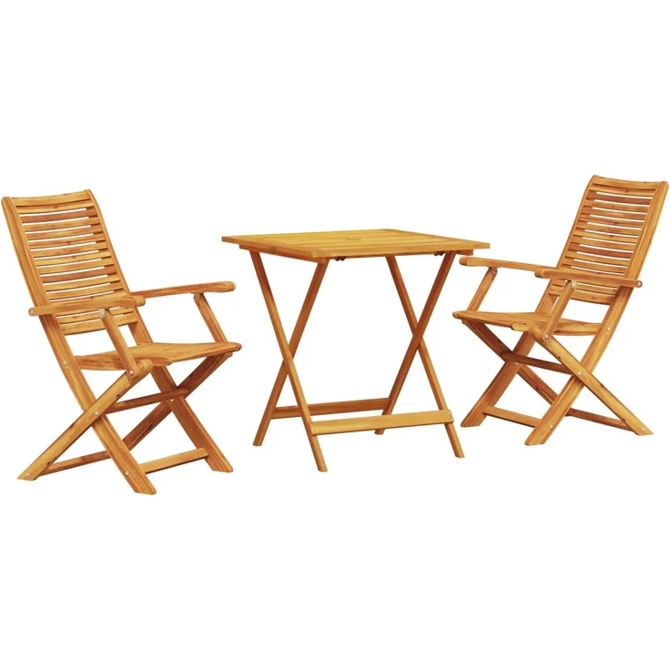 vidaXL Klapp Bistro Set 3 pcs Braun Massivholz Akazie 3375697 – Bild 2