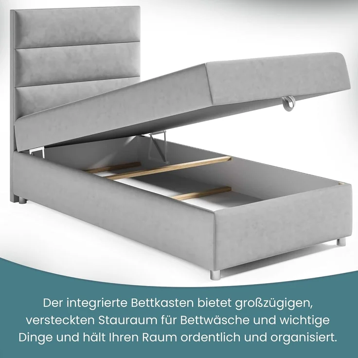 Best For Home Box Spring Bed with 7-Zone Bonell Spring Mattress, Box Spring Bed with Mattress and Storage Space – Bild 6