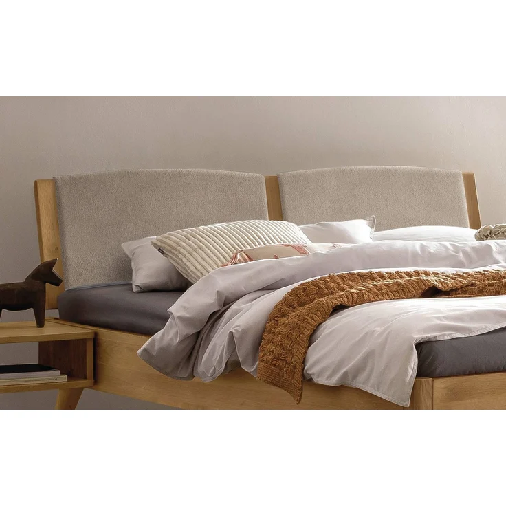 Hasena Massivholzbett Fabro Lounge Wildeiche mit Polster-Kopfteil 160x200 cm, Fußhöhe 20 cm – Lounge – Bild 4