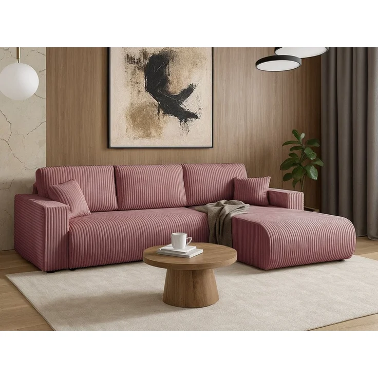 Beautysofa Ecksofa Porto mit universelle Ottomane, mit Bettfunktion und Bettkasten – Bild 1