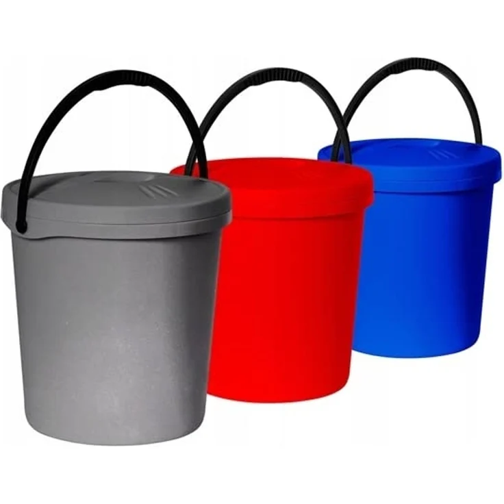 Plast Team Eimer mit Deckel 16 L grau – Bild 2