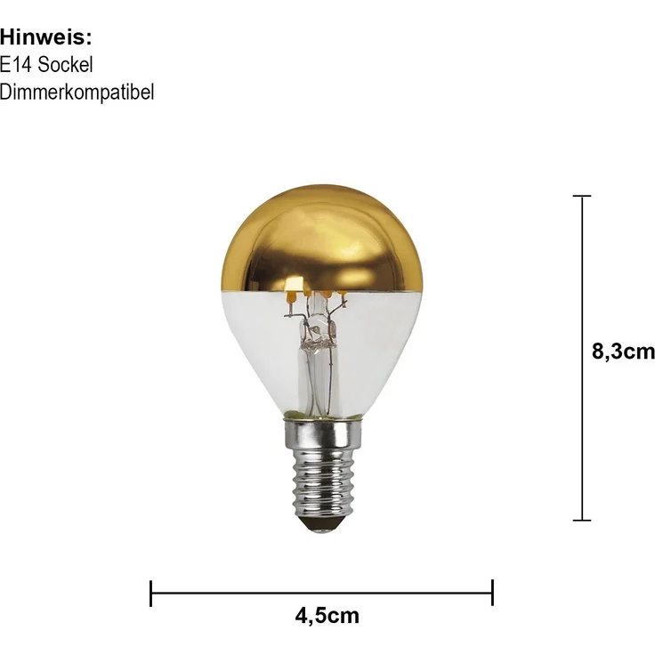 LED-Leuchtmittel ,Top Coated', E14, 3,5W, 250lm, dimmbar, gold, blendfrei, warmweiß – Bild 3