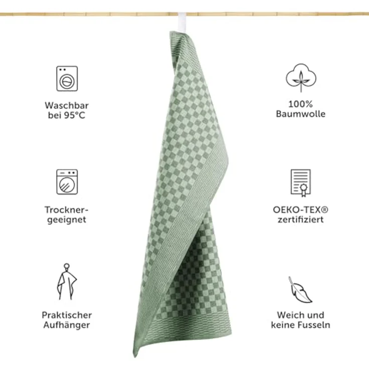 Blumtal Geschirrtuch Premium Geschirrhandtücher in 50 x 70 cm, (Set, 5-tlg, 5, 10 oder 20 Geschirrtücher), 100% Baumwolle, Oeko-TEX® Zertifiziert – Bild 3