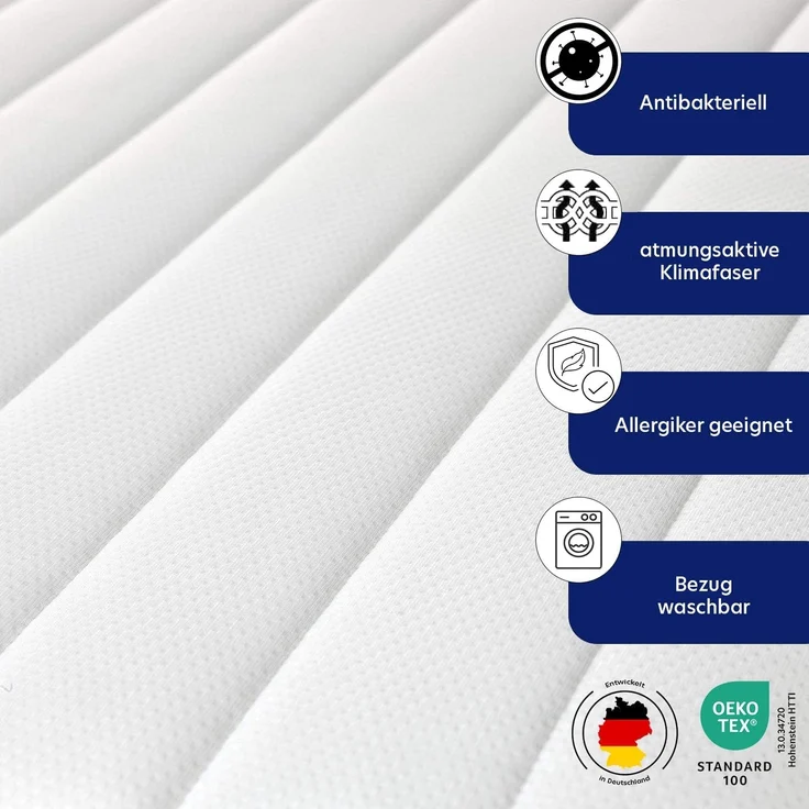 Träumegut24 - K12 Orthopädische 7-Zonen Kaltschaummatratze - Matratze Härtegrad H2 & H3 - Rollmatratze (180x200 cm, H2 & H3) – Bild 3