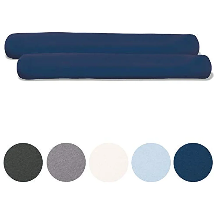 aqua-textil Classic Line Kissenbezug 2er-Set 20x120 cm dunkel blau Baumwolle Seitenschläferrolle Bezug Jersey Kissenhülle, Kopfkissenüberzug, Pillowcase, Bettkissen, Kopfkissenbezug, Reißverschluss – Bild 3