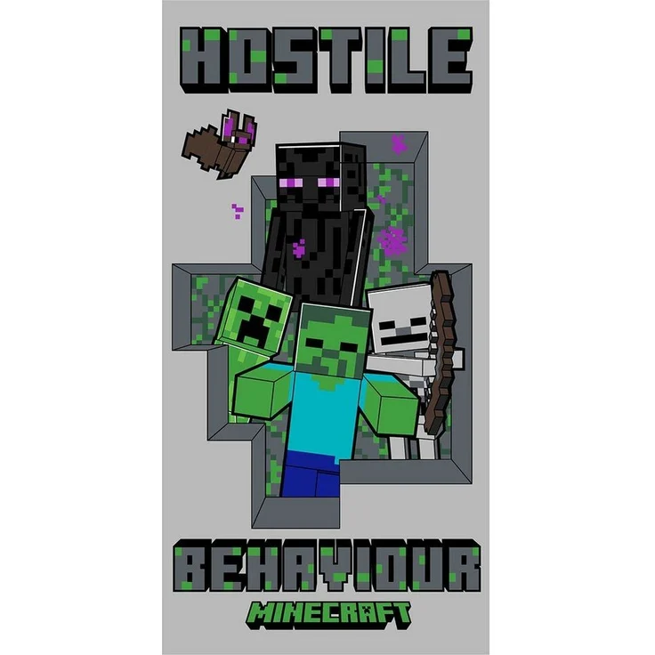 Minecraft Strandtücher Minecraft Handtuch Creeper Zombie Skelet Enderman 70x140cm, Frottee (1-St) – Bild 3