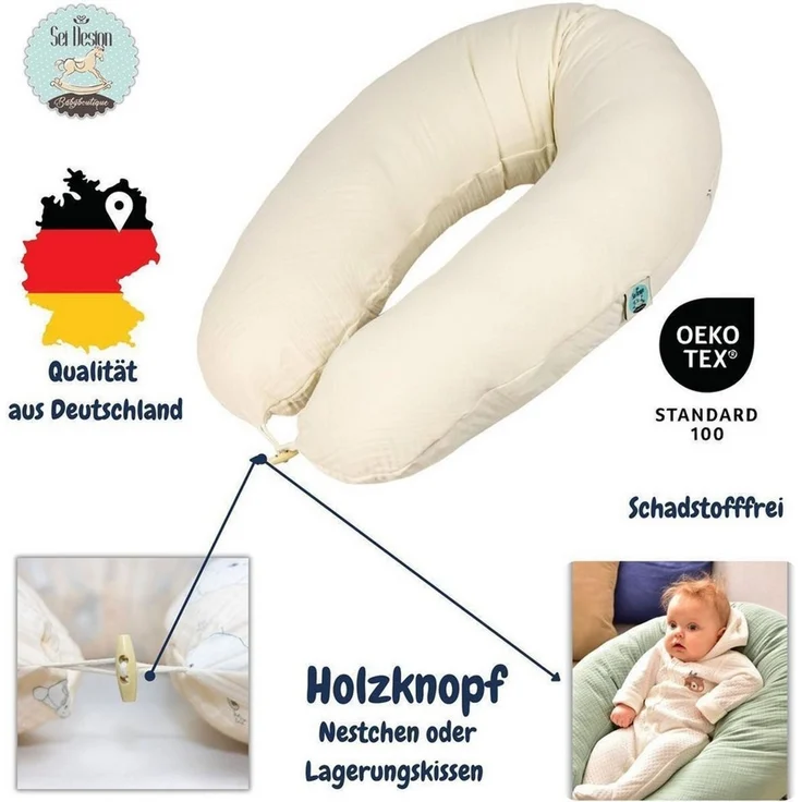 SEI Design Stillkissenbezüge aus 100% Bio Baumwolle - 190x30 cm, 100% Baumwolle – Bild 2