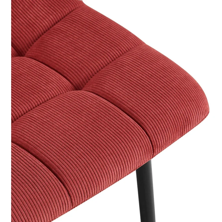 CLP 4er Set Esszimmerstuhl Tilde gepolstert mit Rückenlehne bis 150 kg belastbar,Farbe:bordeauxrot;Material:Cord – Bild 6