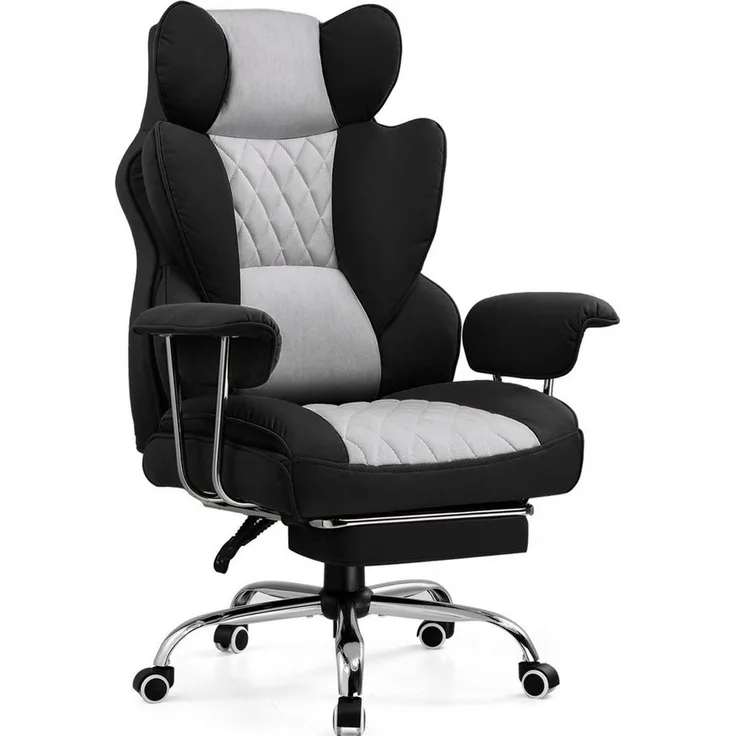 GTPLAYER Gaming-Stuhl Gaming Stuhl, Gamer Stuhl, Ergonomischer Bürostuhl Stoffoberfläche (Packung), Schreibtischstuhl Chefsessel mit Fußstütze höhenverstellbar kunstleder