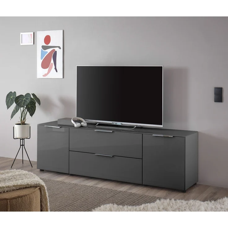 TV-Lowboard >Sean< in Anthrazit, - 180x55x40 cm (BxHxT) – Bild 2