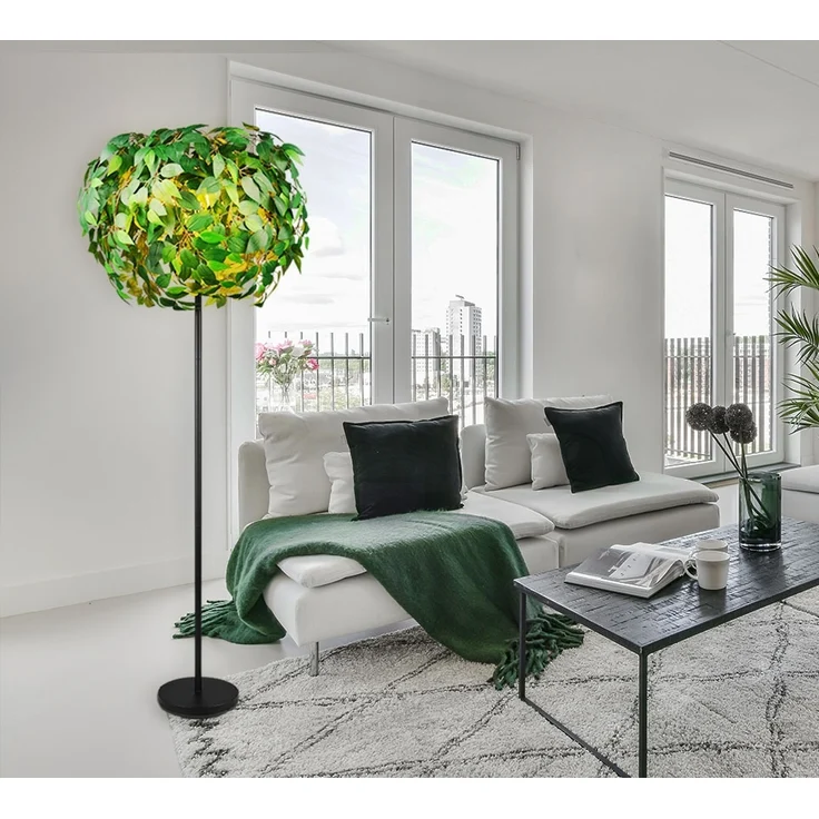 Stehleuchte, Blätter-Design, 3 Flammig, Grün, H 180 cm – Bild 2