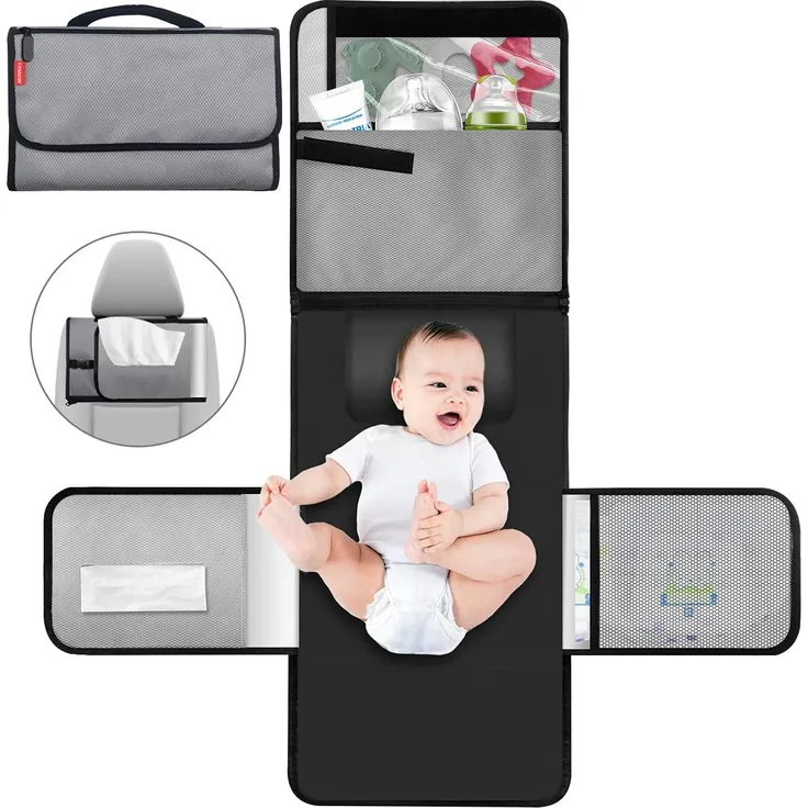 MORROLS Tragbare Wickelunterlage, Baby Wickelunterlagen für Unterwegs, Faltbare Wickelunterlage für Babys und Kleinkinder Inkontinenzauflage Waschbare Atmungsaktiv Komfortable