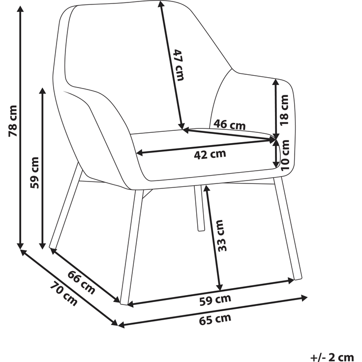 Sessel JABRO Stoff Cremeweiß – Bild 2