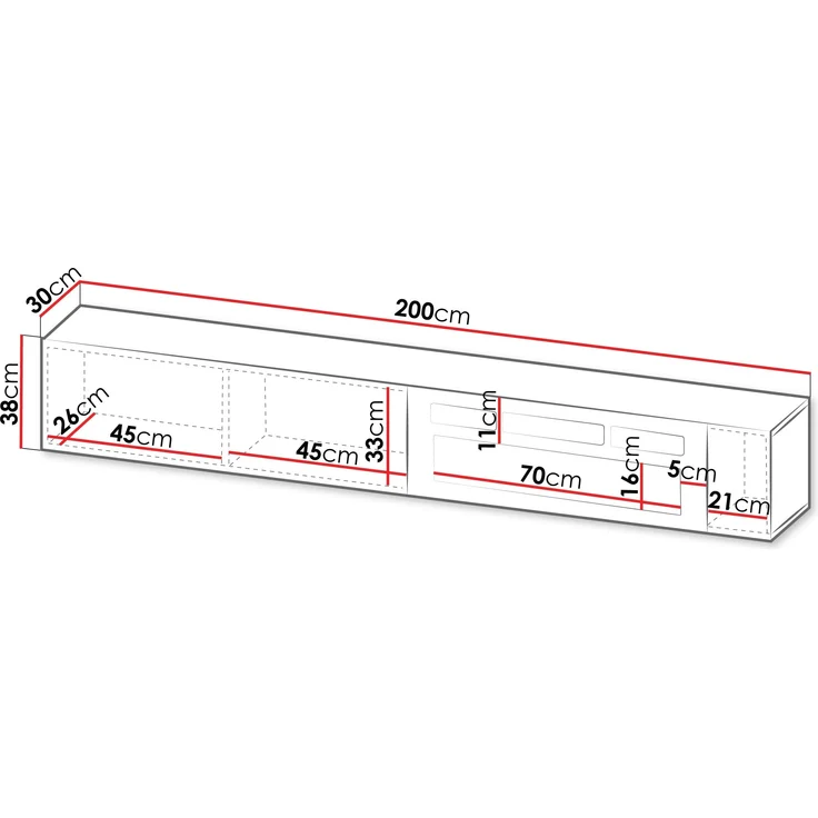 TV-Lowboard Cholon EF mit Kamin (Farbe: Schwarz) – Bild 5