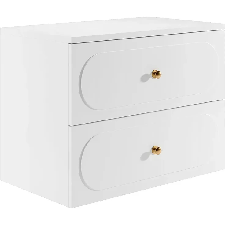 Vente-unique - Badezimmermöbel hängend mit Ablageplatte - Weiß - 80 cm - SATOBAL