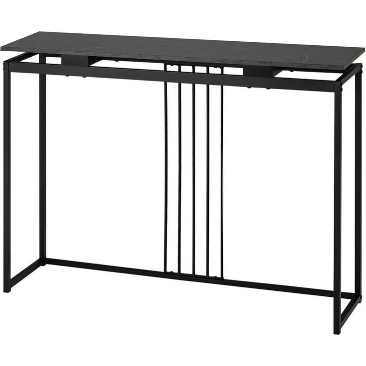 COSTWAY Konsolentisch Marmoroptik, schmal, Metallgestell, schwarz, 120x30x90cm – Bild 5