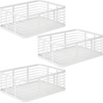 mDesign Allzweckkorb Drahtkorb Gitterbox Organizer Regal 3er Set Metall Weiß