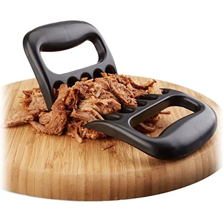HAC24 Fleischgabel 2er Set Fleischkralle Pulled Pork Gabeln Bärenklaue BBQ, Schwarz Kunststoff