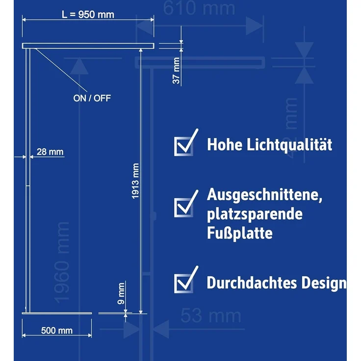 Maul LED-Standleuchte Mauljet Aluminium Stahl weiß – Bild 5