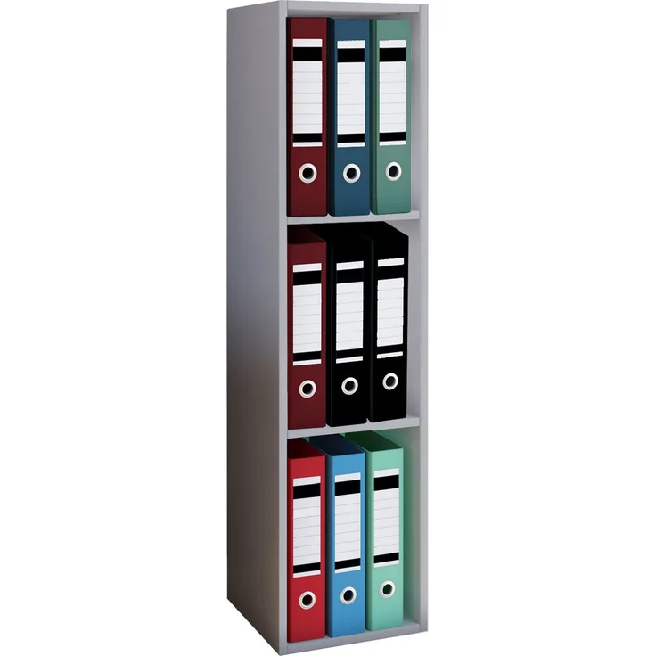 VCM Büroregal & Bücherregal Offas 916754 Grau H. 107 x B. 34 x T. 30 cm