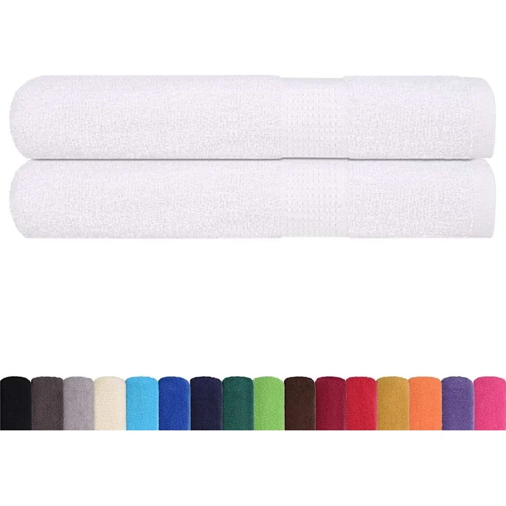 vidaXL Handtücher FROGN 2 Stk. Weiß 100x200 cm 360 g/m² 136665 – Bild 2