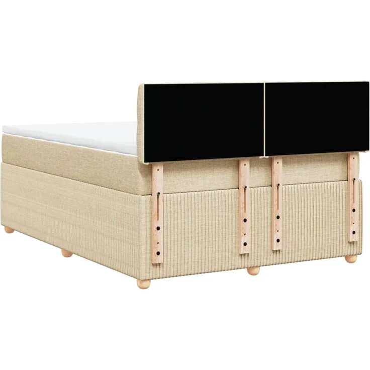 vidaXL Boxspringbett mit Matratze Creme 140x190 cm Stoff 3289763 – Bild 8