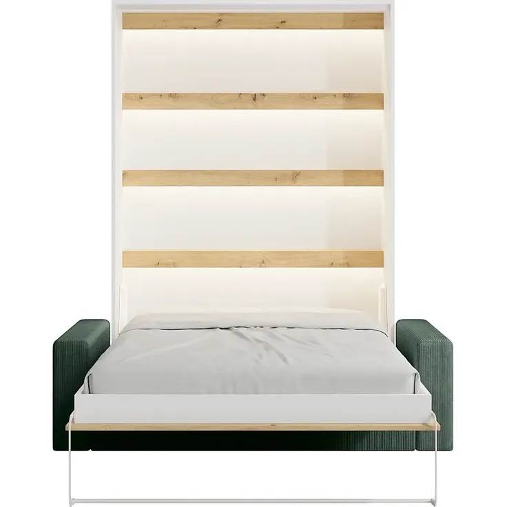 Vente-unique - RAPILI Bett Holz, Platte BeigeWeiß - B 133 cm239,2 cm x H 225,2 cm x L 200 cm – Bild 5