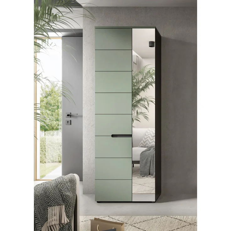 Garderobenschrank (B/H/T: 190x65x37 cm) in Smoke Green Nachbildung – Bild 6