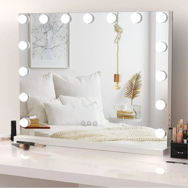 Dripex Schminkspiegel 14 LED Hollywood Schminktischspiegel Spiegel 3 Farbtemperatur Licht – Bild 1