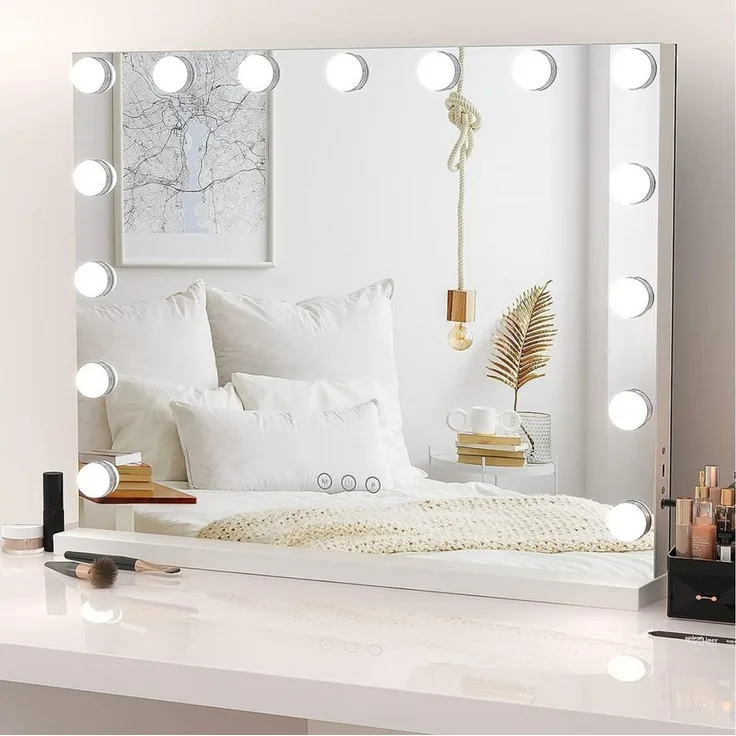 Dripex Schminkspiegel 14 LED Hollywood Schminktischspiegel Spiegel 3 Farbtemperatur Licht