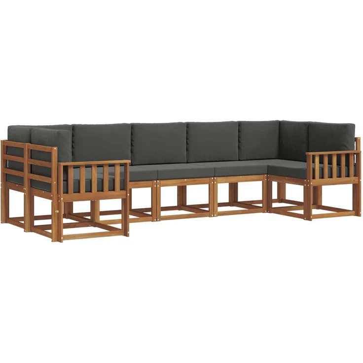 vidaXL Outdoor-Sofagarnitur 7 stk. 7-Sitzer Natur und Anthrazit 3366915 – Bild 2