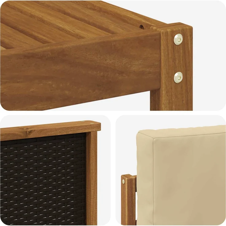 vidaXL Outdoor-Sofagarnitur 7 stk. 5-Sitzer Natur und Beige 3384584 – Bild 7