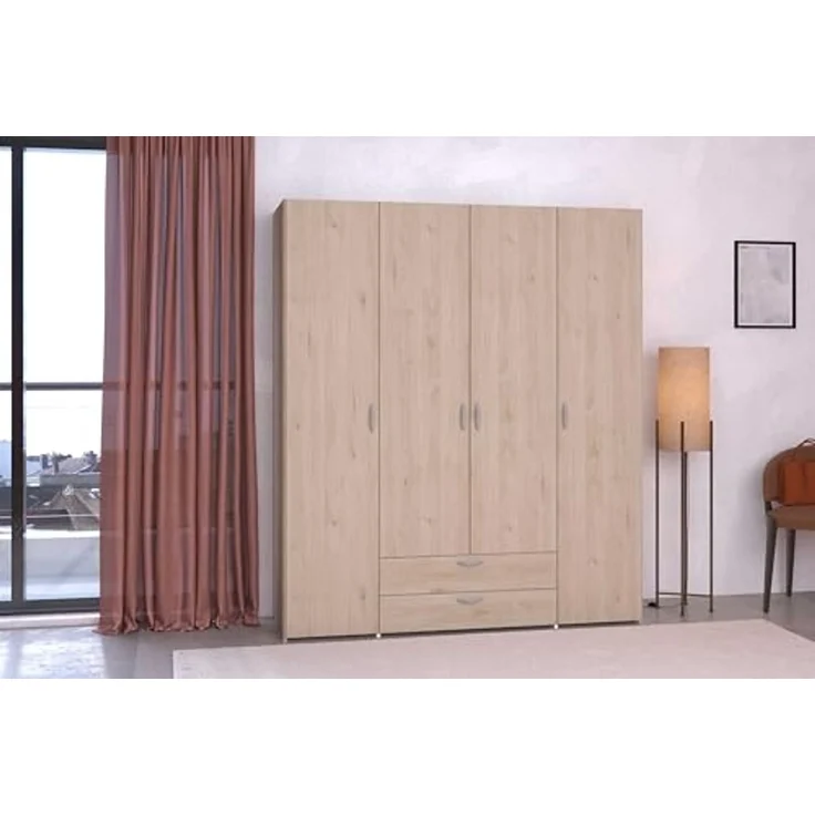 Daily 11 Kleiderschrank 4-türig Holzoptik 160x185x51cm – Bild 4